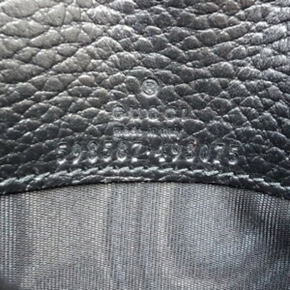 Gucci Compact Flap Wallet GG Marmont Leather Bi fold Black Beige - Picture 8 of 9
